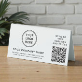 Plaque De Table Business Logo Create Your QR Code Horizontal