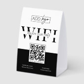 Plaque De Table Business Logo Free WIFI Password QR Code Sign (Verso)