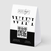 Plaque De Table Business Logo Free WIFI Password QR Code Sign (Recto)