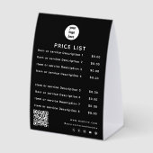 Plaque De Table Business Logo Price List QR Code Social Media  (Recto)