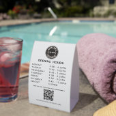 Plaque De Table Business Logo QR Code Opening Hours (InVersositu (sur table))