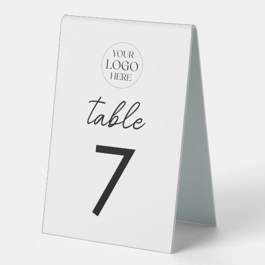 Plaque De Table Business Logo Table Number Menu QR Code Modern (Recto)