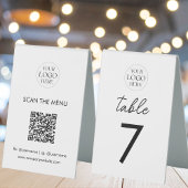 Plaque De Table Business Logo Table Number Menu QR Code Modern