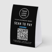 Plaque De Table Business Logo Venmo QR Code Scan To Pay (Recto)