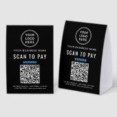 Plaque De Table Business Logo Venmo QR Code Scan To Pay (Recto/verso)