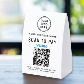 Plaque De Table Business Logo Venmo QR Code Scan To Pay