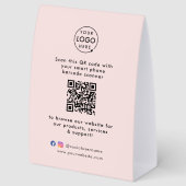 Plaque De Table Business Table Tent | QR Display Tabletop Sign (Arrière)