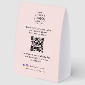 Plaque De Table Business Table Tent | QR Display Tabletop Sign (Recto)