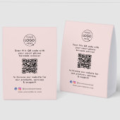 Plaque De Table Business Table Tent | QR Display Tabletop Sign (Recto/Verso)