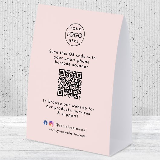 Plaque De Table Business Table Tent | QR Display Tabletop Sign