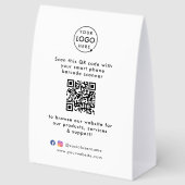 Plaque De Table Business Table Tent | QR Display Tabletop Sign (Arrière)