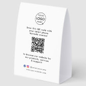Plaque De Table Business Table Tent | QR Display Tabletop Sign (Recto)