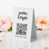 Plaque De Table Business Tabletop QR Code Moderne Logo Blanc (In SItu (Mariage))
