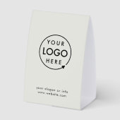 Plaque De Table Business Tabletop Sign | Gray Logo Pedestal Sign (Verso)