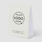 Plaque De Table Business Tabletop Sign | Gray Logo Pedestal Sign (Recto)