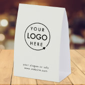 Plaque De Table Business Tabletop Sign | Gray Logo Pedestal Sign