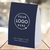 Plaque De Table Business Tabletop Sign | Navy Logo Pedestal Sign