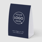 Plaque De Table Business Tabletop Sign | Navy Logo Pedestal Sign (Recto)