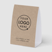 Plaque De Table Business Tabletop Sign | Rustic Kraft Pedestal (Verso)