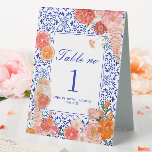 Plaque De Table Ça plus une douche de nage méditerranéenne orange (In SItu (Mariage))