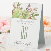 Plaque De Table Cactus Succulent Rouge Floral Mariage Numéro de ta (In SItu (Mariage))