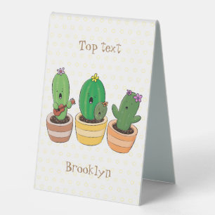 Plaque De Table Cactus trio chantante mignonne dessin animé