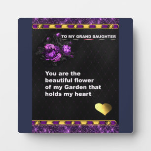 Plaque de table, cadeau à ma petite fille sur