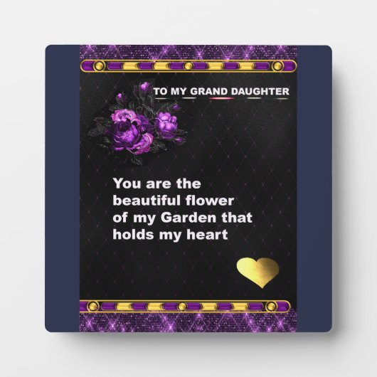 Plaque de table, cadeau à ma petite fille sur (Devant)