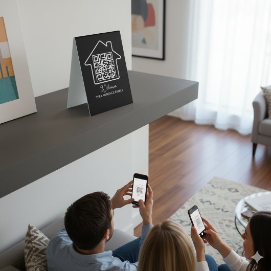 Plaque De Table Cadeau de chauffage domestique | Code QR WiFi pers