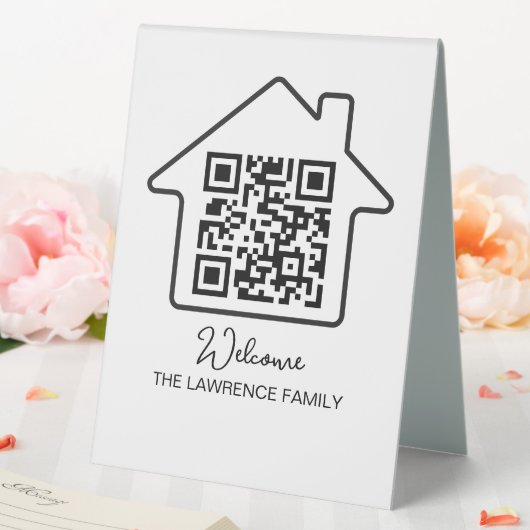 Plaque De Table Cadeau de chauffage domestique | Code QR WiFi pers (In SItu (Mariage))