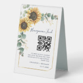 Plaque De Table Cadeau de lune de miel Code QR Fleur de tournesol (Verso)