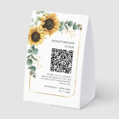 Plaque De Table Cadeau de lune de miel Fleur de tournesol avec cod (Verso)