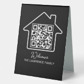 Plaque De Table Cadeau de pendaison de crémaillère | Code QR WiFi  (Recto)