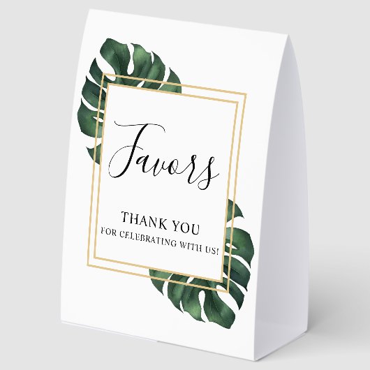 Plaque De Table Cadeaux de mariage à feuille de Monstera  (Recto)