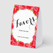 Plaque De Table Cadeaux de mariage Chic Red Roses (Verso)