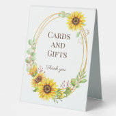 Plaque De Table Cadeaux et cartes tournesol mariage (Recto)