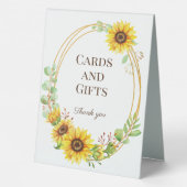 Plaque De Table Cadeaux et cartes tournesol mariage (Verso)