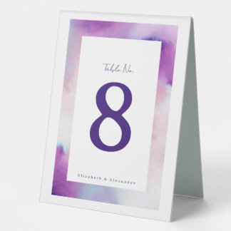 Plaque De Table Cadre Aquarellé - Invitation Lavande