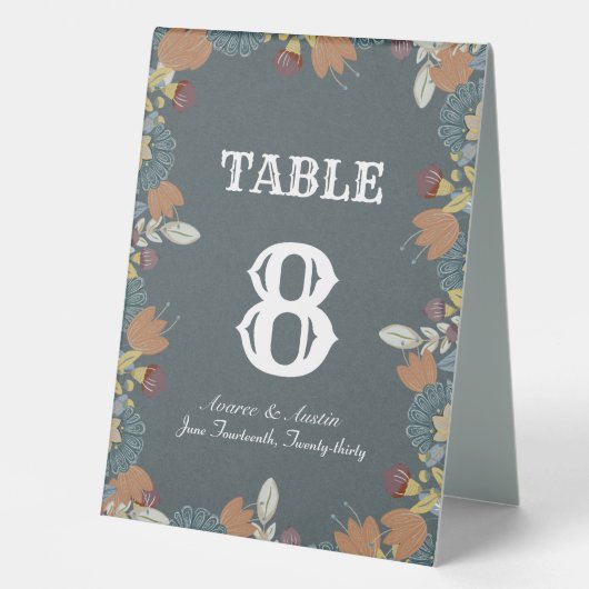 Plaque De Table Cadre d'art populaire en bleu Brown (Recto)