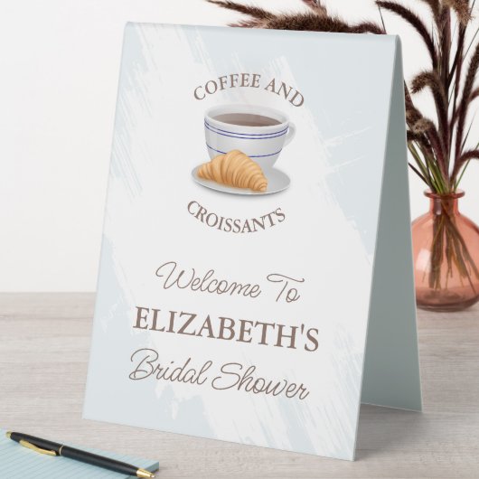 Plaque De Table Café et Croissants pour une Mariée (En SItu (Tableau))