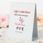 Plaque De Table Café & mélange de lait couple café cœur rouge n (In SItu (Mariage))