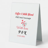 Plaque De Table Café & mélange de lait couple café cœur rouge n (Verso)