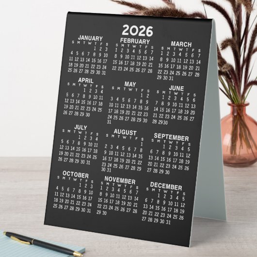 Plaque De Table Calendrier - peut modifier les couleurs - petite e (En SItu (Tableau))