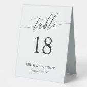 Plaque De Table Calligraphie délicate - Noms et date du Mariage (Recto)