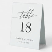 Plaque De Table Calligraphie délicate - Noms et date du Mariage (Verso)