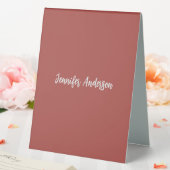 Plaque De Table Calligraphie Élégante brique personnalisée Rouge (In SItu (Mariage))