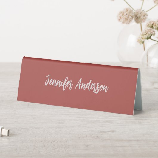 Plaque De Table Calligraphie Élégante brique personnalisée Rouge (En SItu (Tableau))