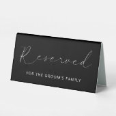 Plaque De Table Calligraphie fine noire et blanche réservée (Verso)