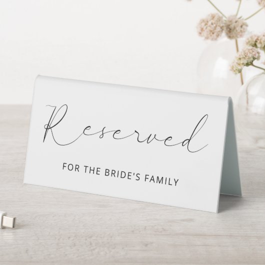 Plaque De Table Calligraphie fine noire réservée à la famille (En SItu (Tableau))