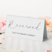 Plaque De Table Calligraphie fine noire réservée à la famille (In SItu (Mariage))